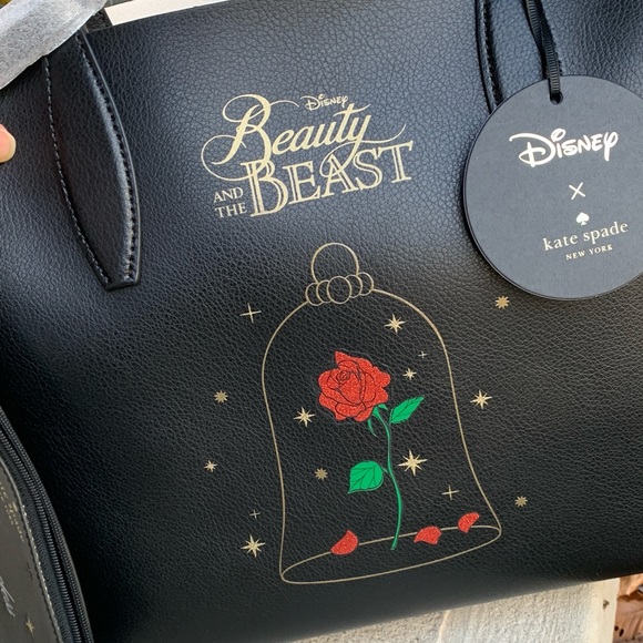 Authentic KATE SPADE Reversible leather Beauty and the beast  tote/Wristlet - Picture 9 of 13
